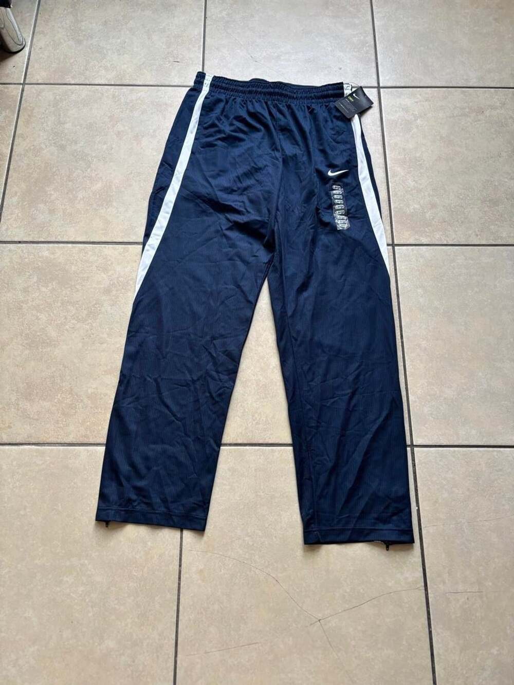 Nike Men's Dri-FIT NWT Basketball Track Pants Navy Blue White Size Large